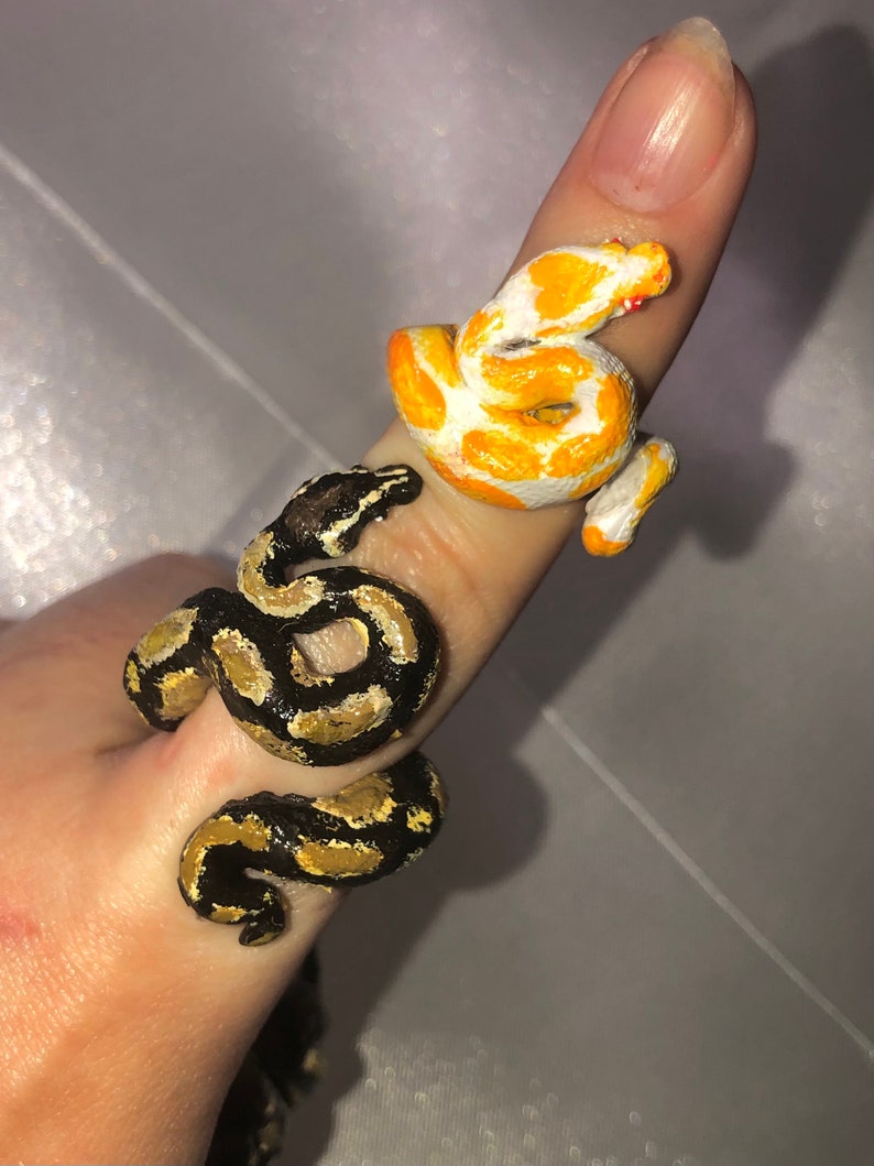 Realistic Clay Snake Ring Ball Python Handmade Adjustable - Etsy