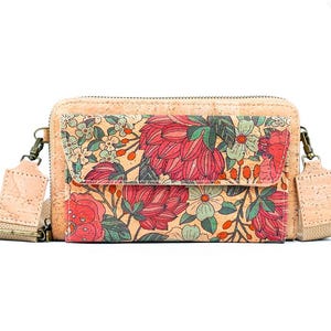 Porte-monnaie pour téléphone/sac en liège pour femmes Eco-Chic en liège naturel | Sac à bandoulière en cuir végétalien