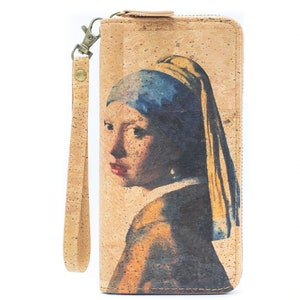 Monedero con cremallera de corcho de estilo clásico / Corcho natural / Monedero / Monedero vegano