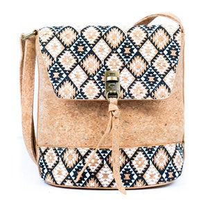 Natürliche Kork Damen Umhängetasche/Kork Umhängetasche/Korktasche aus Korkstoff | Vegan Leder Crossbody - Damen Tasche