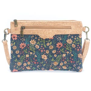 Bolso bandolera y de mano de corcho natural con diseño estampado para mujer / Bolso bandolera de corcho / Bolso de corcho elaborado con tela de corcho / Bolso bandolera de cuero vegano