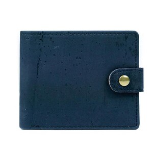 Cartera elegante de corcho plegable con botón a presión/Cuero vegano/Corcho/Cartera