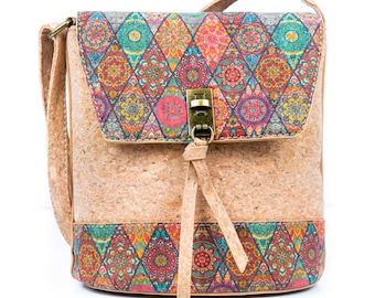 Bolso bandolera de corcho natural para mujer / Bolso bandolera de corcho / Bolso de corcho hecho con tela de corcho / Bolso bandolera de piel vegana - Bolso de mujer