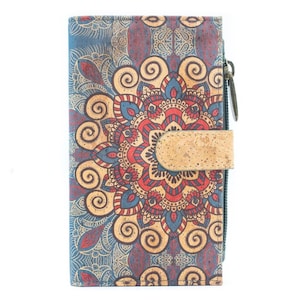 Portefeuille en liège Fleurs et papillons/ Liège naturel/ Portefeuille/ Portefeuille végétalien/ Portefeuille femme