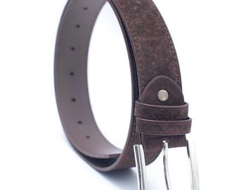 Brown Cork men belt vegan belt / Belt / Cork Belt/ Vegan Leather
