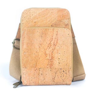 Carteira de cortiça crossbody e bolsa para celular / Cortiça crossbody / Bolsa de cortiça feita com tecido de cortiça | Crossbody de couro vegano - Bolsa feminina