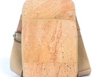 Cartera y bolso para móvil de corcho tipo bandolera / Bolso de corcho tipo bandolera / Bolso de corcho elaborado con tejido de corcho / Bolso de piel vegana tipo bandolera - Bolso de mujer