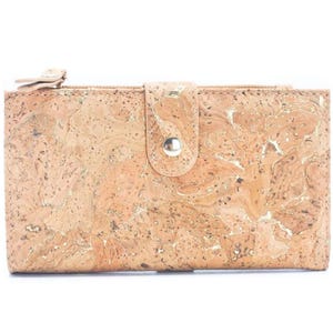 Tarjetero de corcho color y dorado Cartera de corcho natural para mujer / Corcho natural / Cartera / Cartera vegana / Cartera mujer
