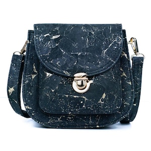 Crossbody bag in three different patterns / Cork Bag/ Cork Bag Made With Cork Fabric | Vegan Leather Bag