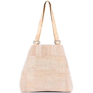 Bolso tote de corcho para mujer con bolsillo delantero / Bolso tote de corcho / Bolso de corcho elaborado con tela de corcho / Cuero vegano