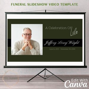 Memorial Photo Slideshow Video, Canva Template, Minimalist Celebration