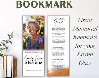 Marcador conmemorativo / Huellas en la arena / Recuerdo funerario personalizado / Impreso y laminado