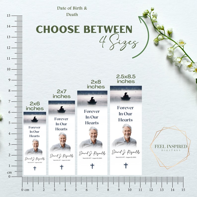 Bookmark Size Inches Personalized Bookmark Picture Memorial | Blue Gone Fishing | Custom ...