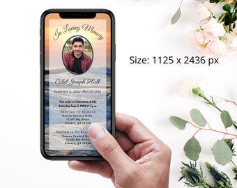 Celebration of Life Invitation Template Ocean, INSTANT DOWNLOAD ...