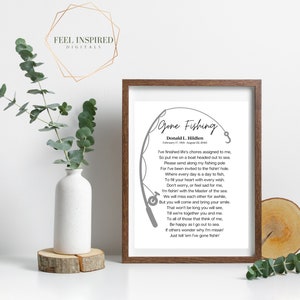 Gone Fishing Memorial Poem: Celebration of Life Printable (PDF)