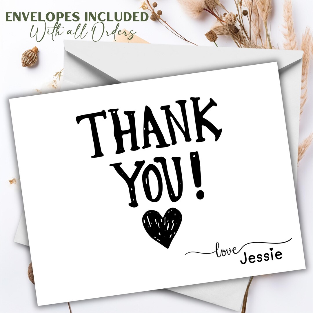 Floral Thank You Cards With Envelopes: Elegant A2 Stationery Set - Etsy