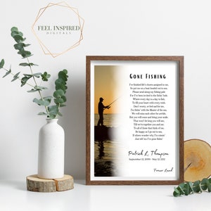 Gone Fishing Memorial Poem Art: Celebration of Life (Printable File)