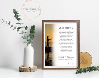 Gone Fishing Memorial Poem Art: Celebration of Life (Printable File)