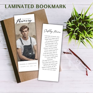 Imagem de marcador de página personalizada | Lembrança memorial personalizada | Impressa e laminada | 4 tamanhos