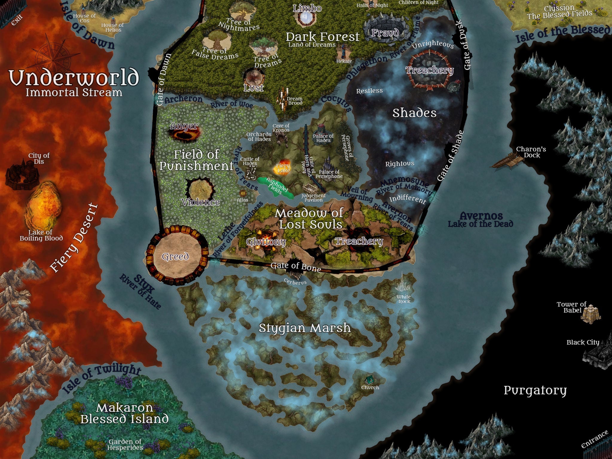 Mapa del inframundo por Crea Reitan Etsy España