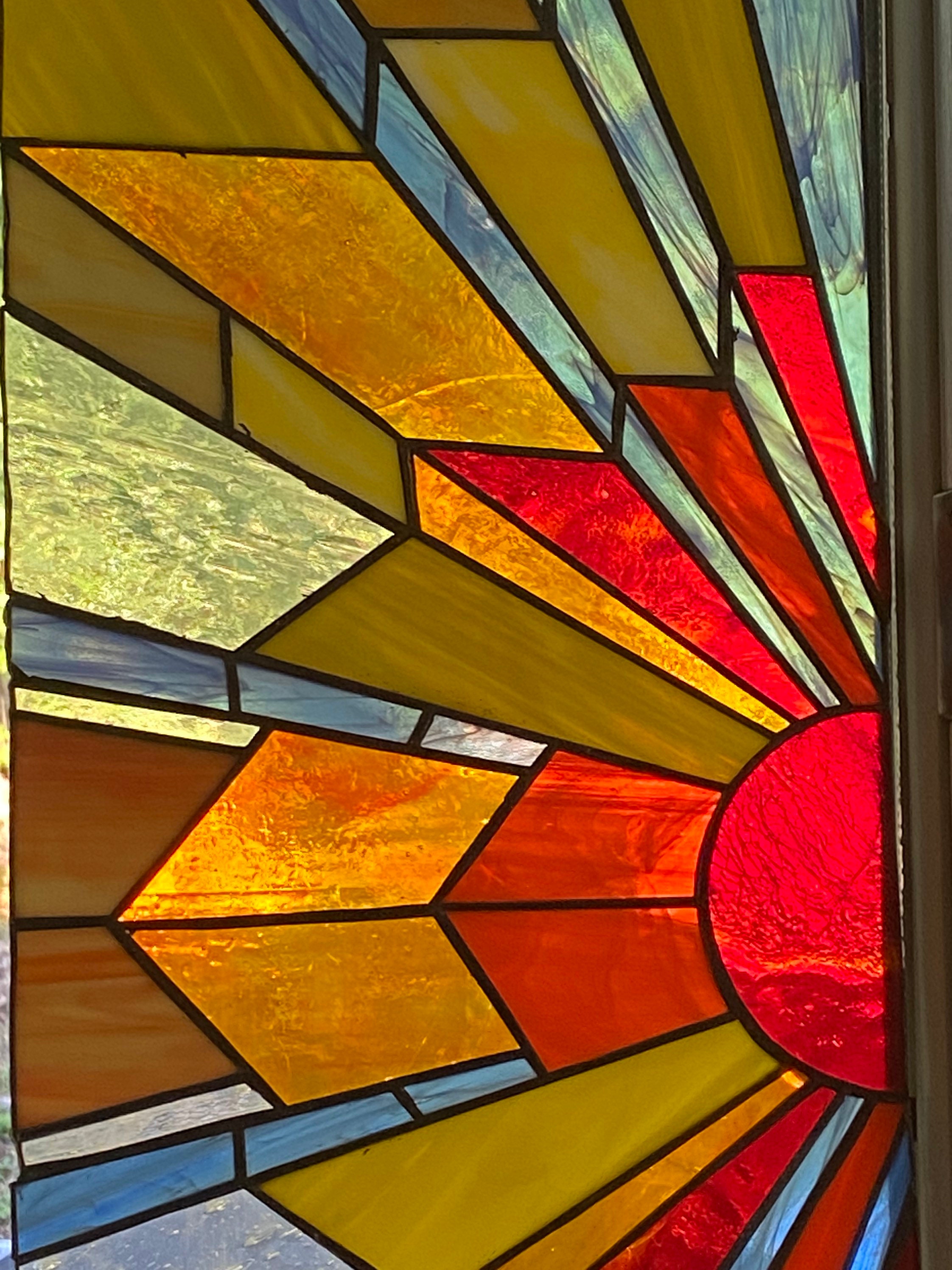 Art Deco Stain Glass Etsy