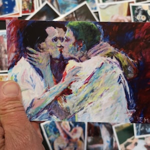 Carte postale - Carte postale THE KISSING Pk_9746 SPORTS, Gay art, gayart, pride, pride art, gay card, Socker, Football, Dreier, threeway, Football