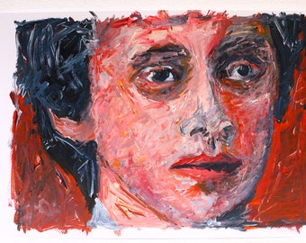 Sofija Jakowlewna Parnok Paperwork IKONEN Portrait - Original Gemälde Acryl auf Papier IMG_7807 Frauenrechtlerin , Dichterin, Red Serie,