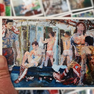 Carte postale - Carte postale LOOKER ROOM Pk_2674 SPORTS, Gay art, gayart, pride, prideart, pride art, gay card, Socker, Football, Sneakers, Socks,