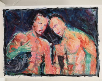 Paperwork Sport Couple - Original Gemälde Acryl auf Papier20210921_183439_1