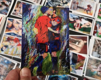 Postcard Postkarte Socker Kiss Pk__9741 SPORTS, Gay art, gayart, pride, pride art, card, Socker, Fussball, Football, Weltmeisterschaft, Fifa