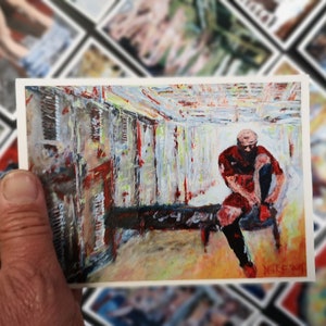 Carte postale - Carte postale LOOKER ROOM Pk_IMG_9735 SPORTS, Gay art, gayart, pride, pride art, gay card, Socker, Football, Sneakers, Chaussettes, Footbal