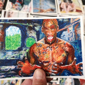 Carte postale - Carte postale Black Football Star PK_4627 - Copier Portrait, Célébrités, Art gay, gayart, pride, prideart, pride art, carte gay,