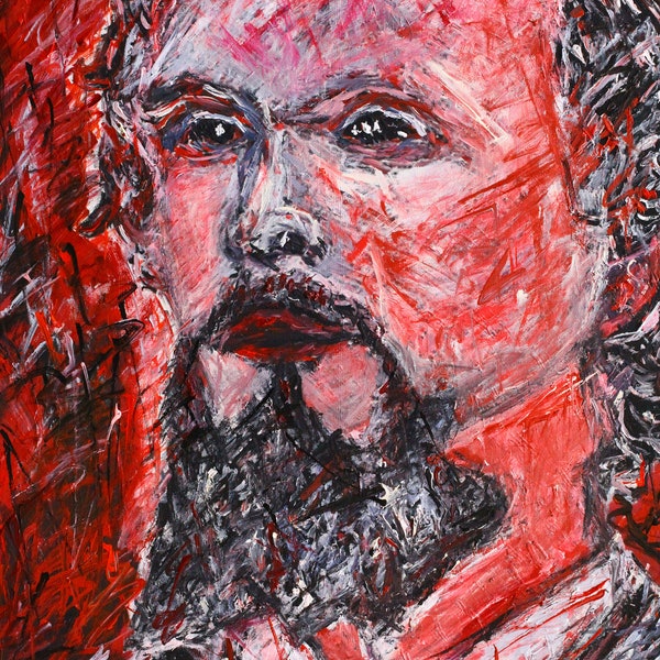 Karl Heinrich Ulrichs LGBT IKONE Portrait - Original painting acrylic on canvas, canvas IMG_7918 German lawyer, journalist, publisher,