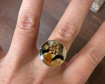 Sterling silver seascape ring