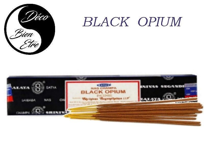 Black Opium Stick Encens Satya Pour Séances Méditation , Relaxation, Yoga ou Chasser Les Énergies Né