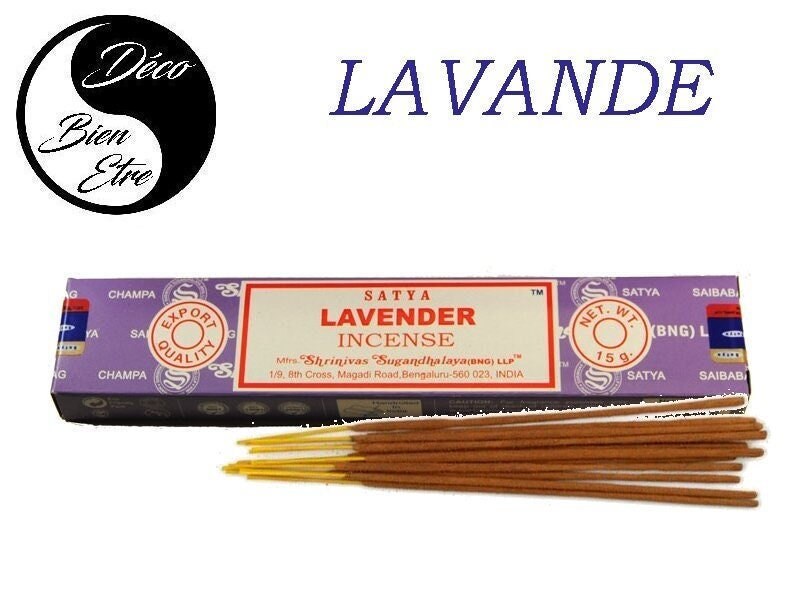 Lavande Stick Encens Satya Pour Séances Méditation , Relaxation, Yoga ou Chasser Les Énergies Négati