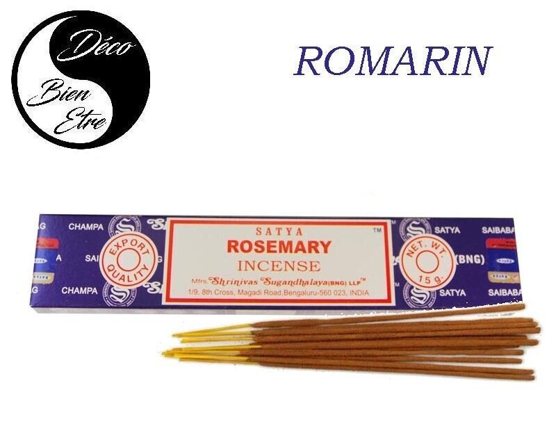 Romarin Stick Encens Satya Pour Séances Méditation , Relaxation, Yoga ou Chasser Les Énergies Négati