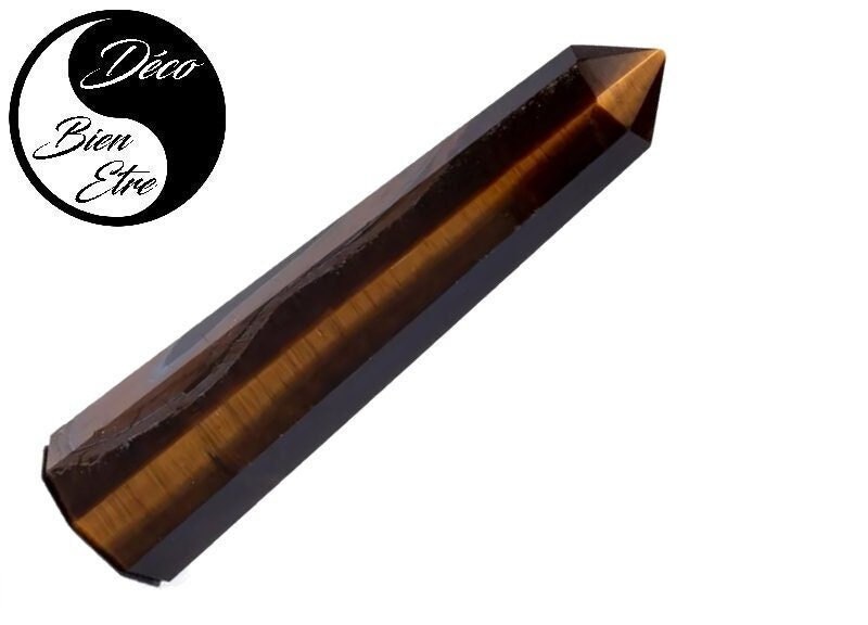 Pointe en Oeil de Tigre Multi Usages | Lithothérapie Massage Soin Énergies Positives Décoration