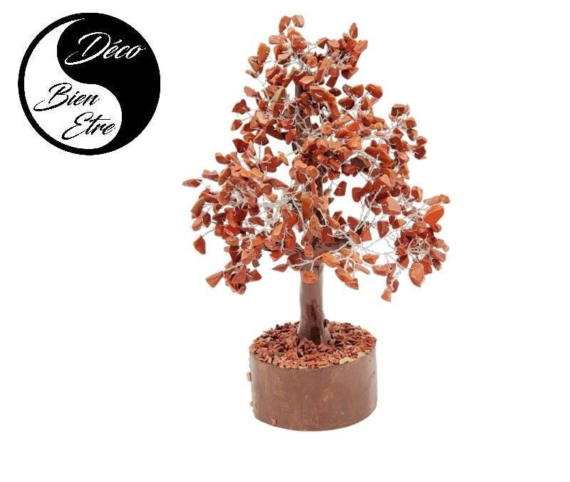 Arbre de Vie en Jaspe Rouge 300 Chips Pour Équilibrer Énergies Dans Habitation | ou Travail