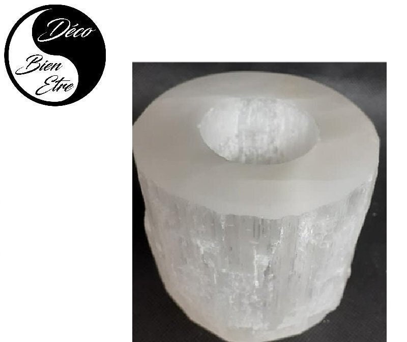 Photophore Tour en Selenite +/ - 930Gr