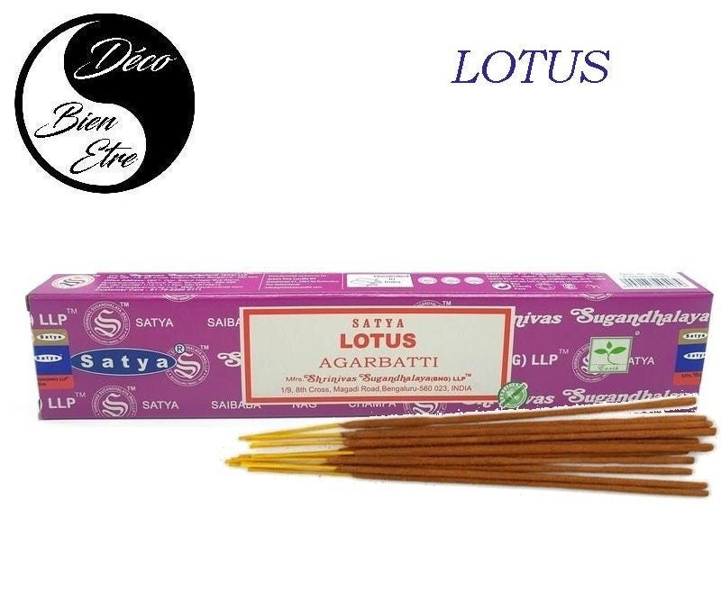 Lotus Stick Encens Satya Pour Séances Méditation , Relaxation, Yoga ou Chasser Les Énergies Négative