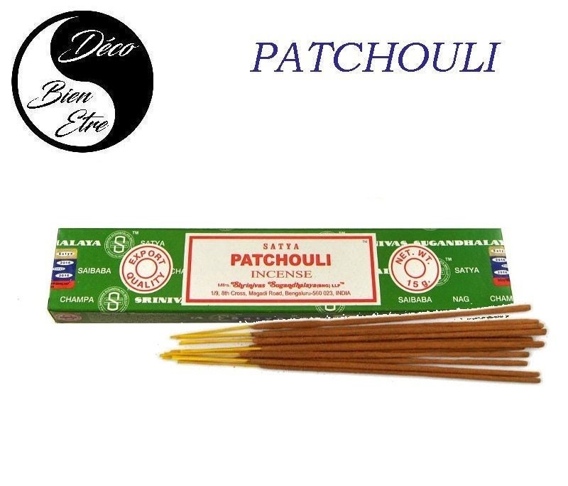 Patchouli Stick Encens Satya Pour Séances Méditation , Relaxation, Yoga ou Chasser Les Énergies Néga