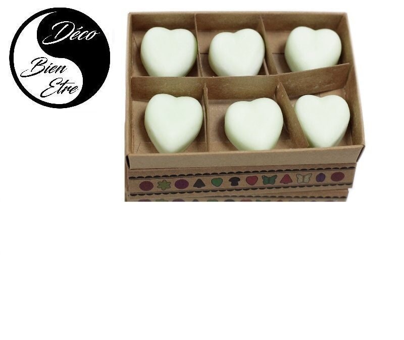 6 Fondants Coeurs en Cire de Soja Parfum Pomme Epicée 120Gr