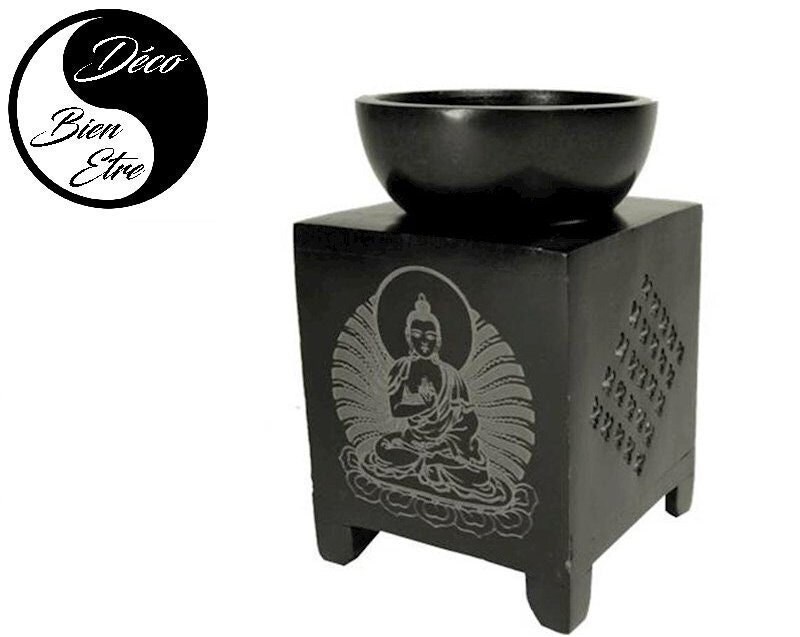 Brûle Parfum en Pierre à Savon avec Motif Bouddha - 600Gr