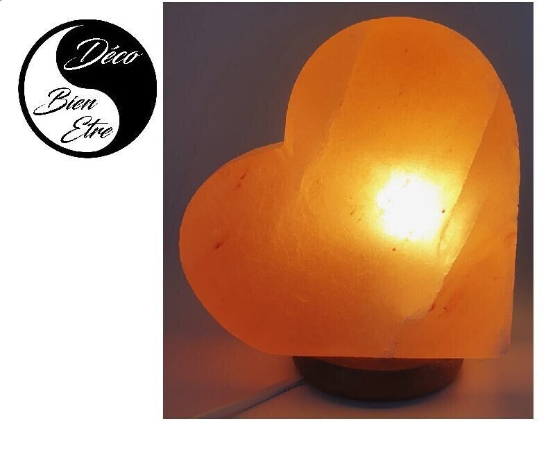Lampe de Sel Himalaya +/ - 3Kg Pour Le Salon | ou Chevet en Forme Coeur