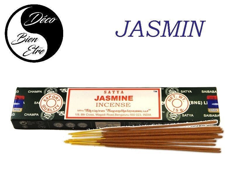 Jasmin Stick Encens Satya Pour Séances Méditation , Relaxation, Yoga ou Chasser Les Énergies Négativ