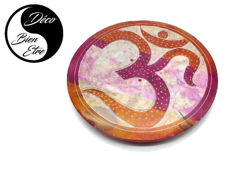 Porte Encens Pour Baton et Cone à Motif Coloré Om