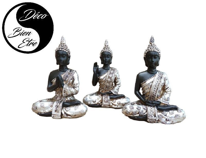Lot de 3 Bouddha Thaï 380Gr Pour Une Deco Originale et Apaisante...