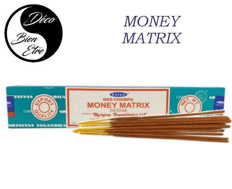 Money Matrix Stick Encens Satya Pour Séances Méditation , Relaxation, Yoga ou Chasser Les Énergies N