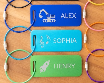 Custom Kids Name Backpack Tag: Engraved Metal School Bag ID